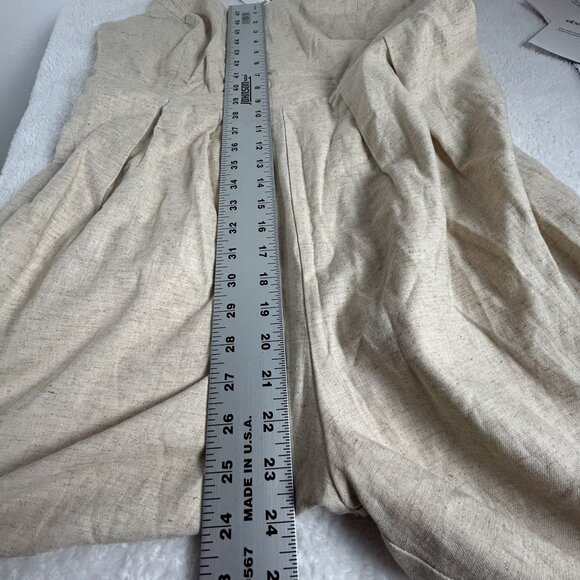 Banana Republic Womens Linen Blend Wide-Leg Sleeveless Jumpsuit 10 Beige New - Picture 10 of 13